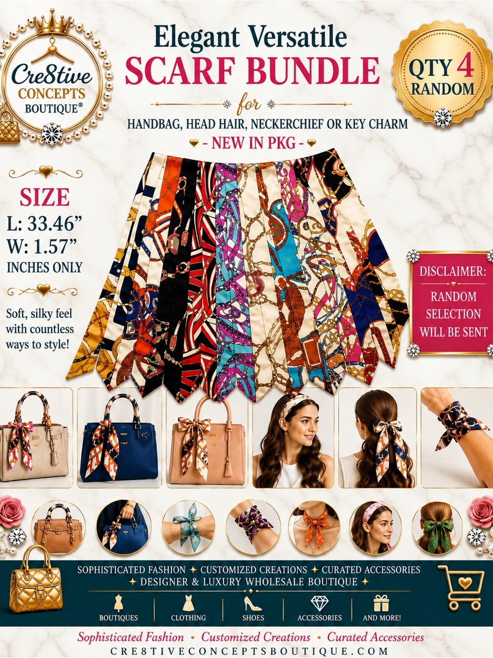 Versatile Scarf Bundle – 4-New in Package-Random